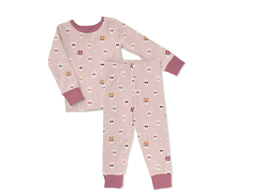 Skulls But Cute Toddler & Kids 2-Piece Bamboo Pajamas