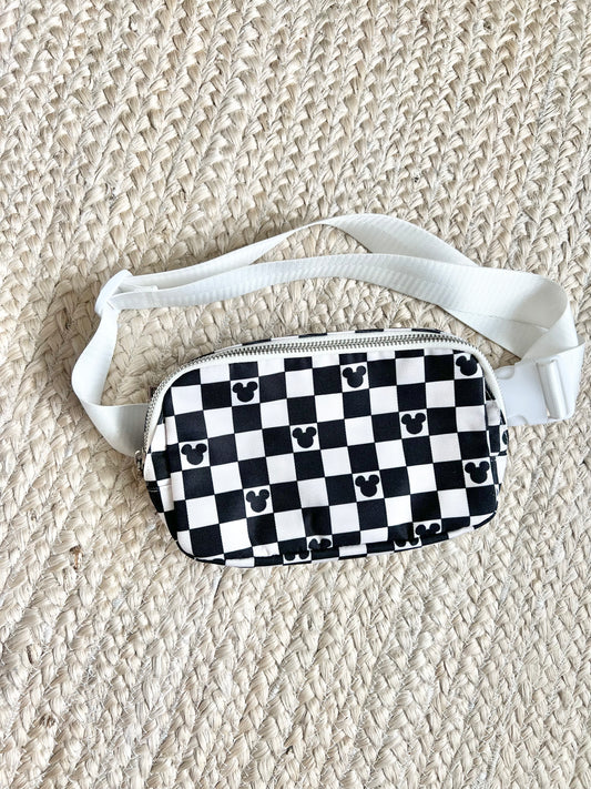 Black Checkered Magical Belt Bag