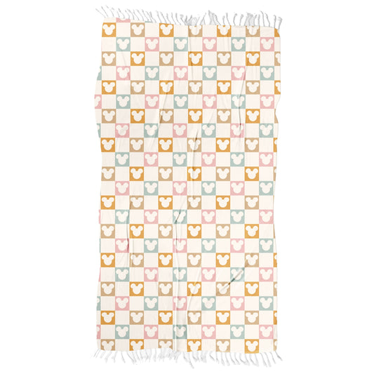 Checkered Magic Fringe Beach Towel