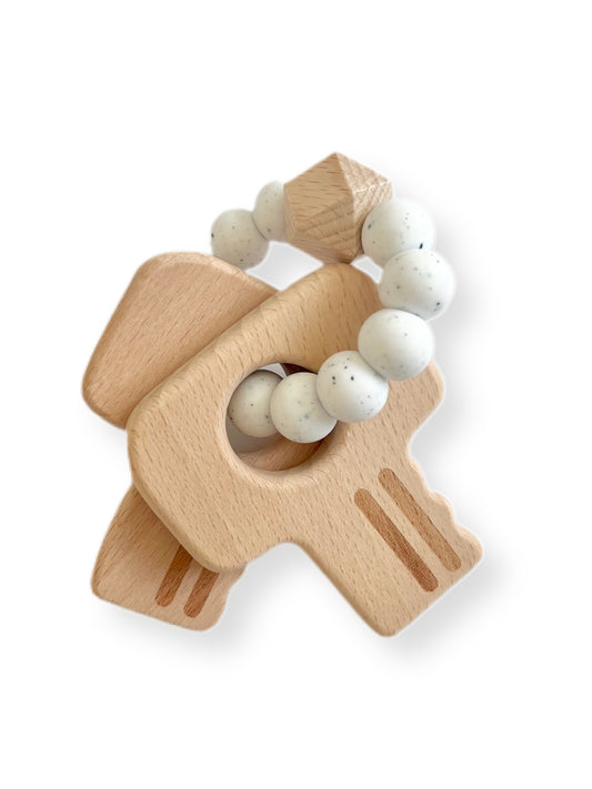 Wooden Key Teether | Blizzard Key Teether | Sweet P Baby Co.